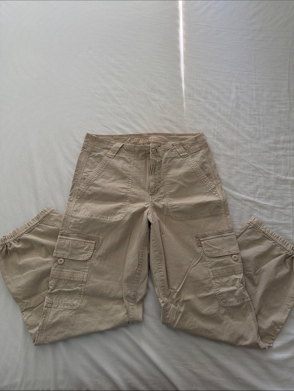 Women’s Beige Cargo Pants - Lightweight Utility Style